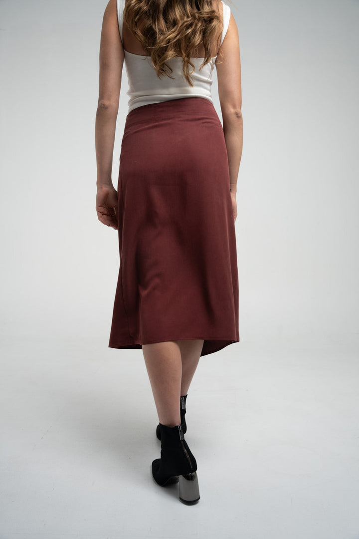 Asymmetrical Tencel Wrap-Skirt