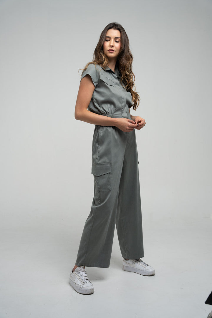 Cargo Tencel Jumpsuit